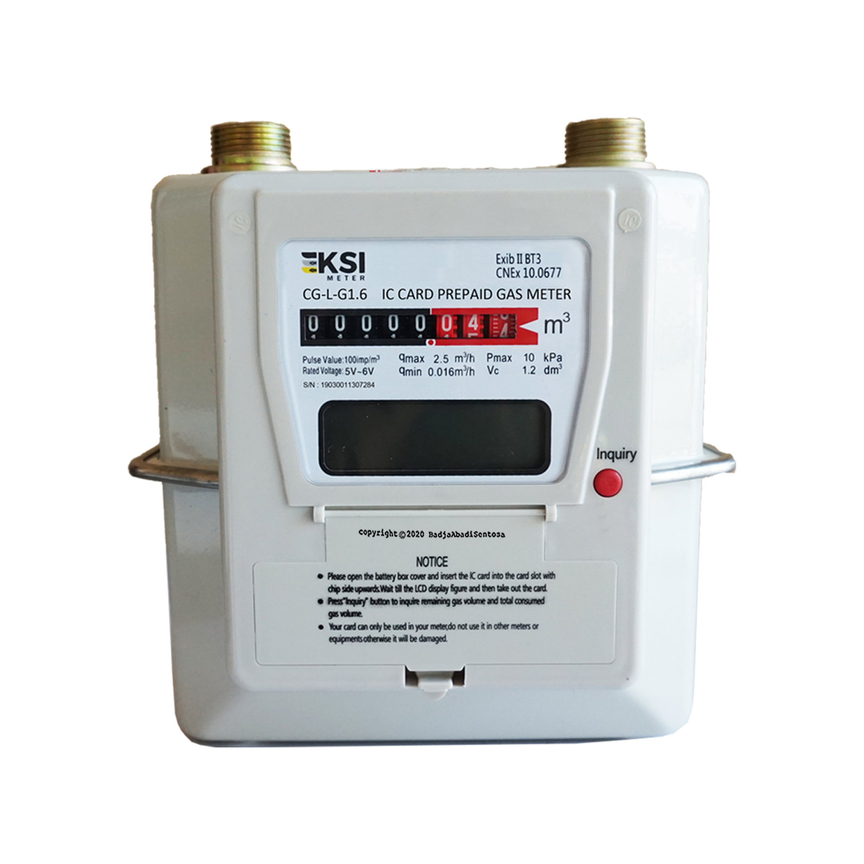 KSI - Diaphragm Gas Meter Prepaid